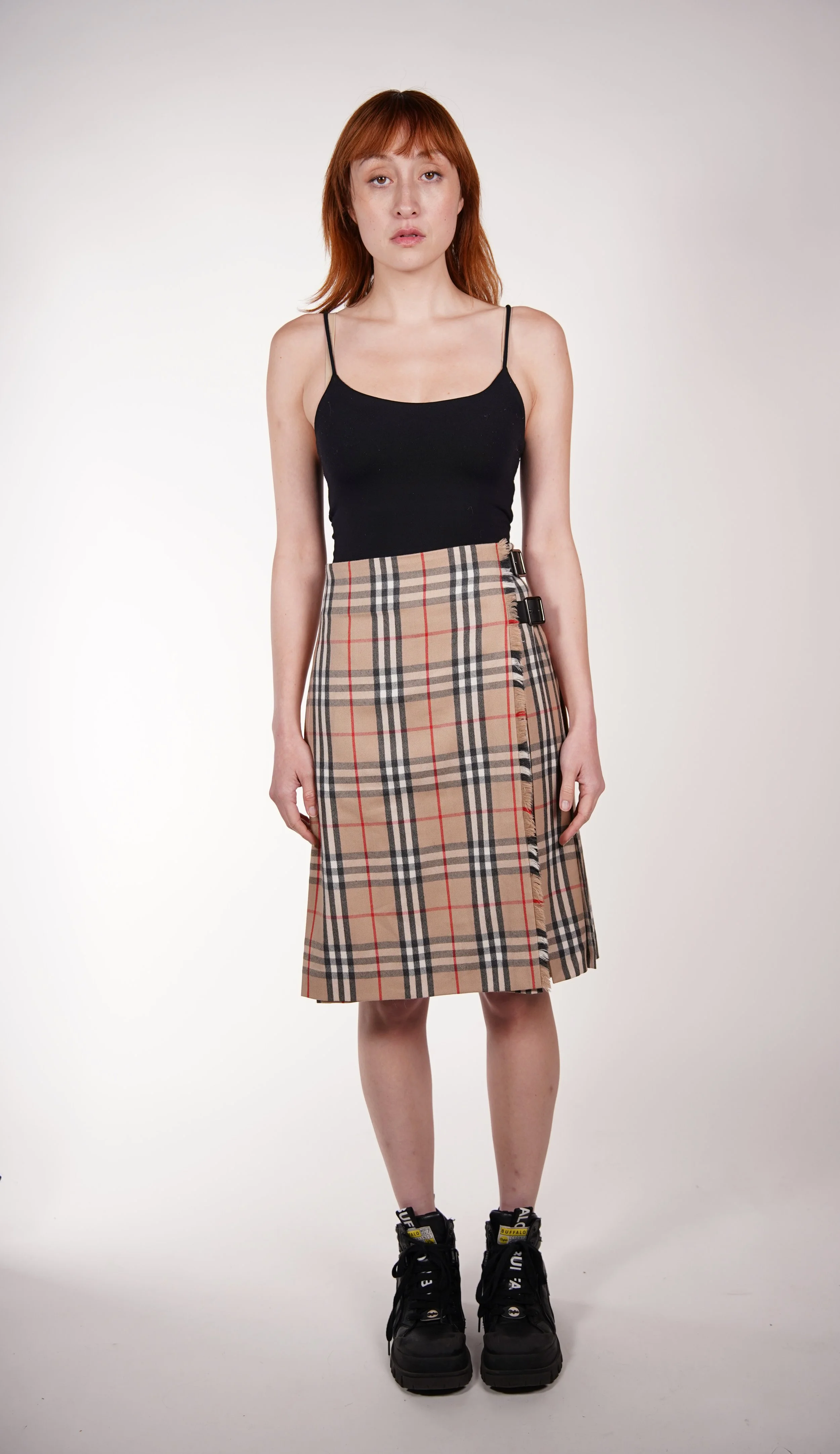 Burberry Yellow Check Wool Mini Skirt — Check It Vintage